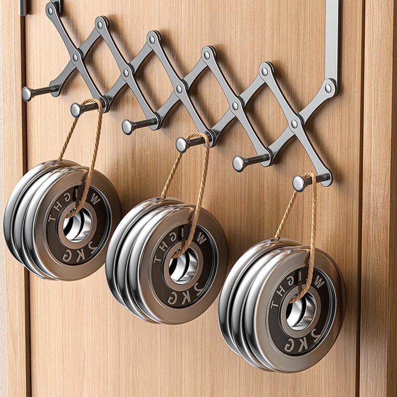 Over The Door Hanger,Over The Door Hooks for Hanging,Towel Racks for Bathroom Door with 4/5/6 Hooks Hanging Storage Shelves,Without Drilling Holes,for Bathroom Bedroom Kitchen - Image 2